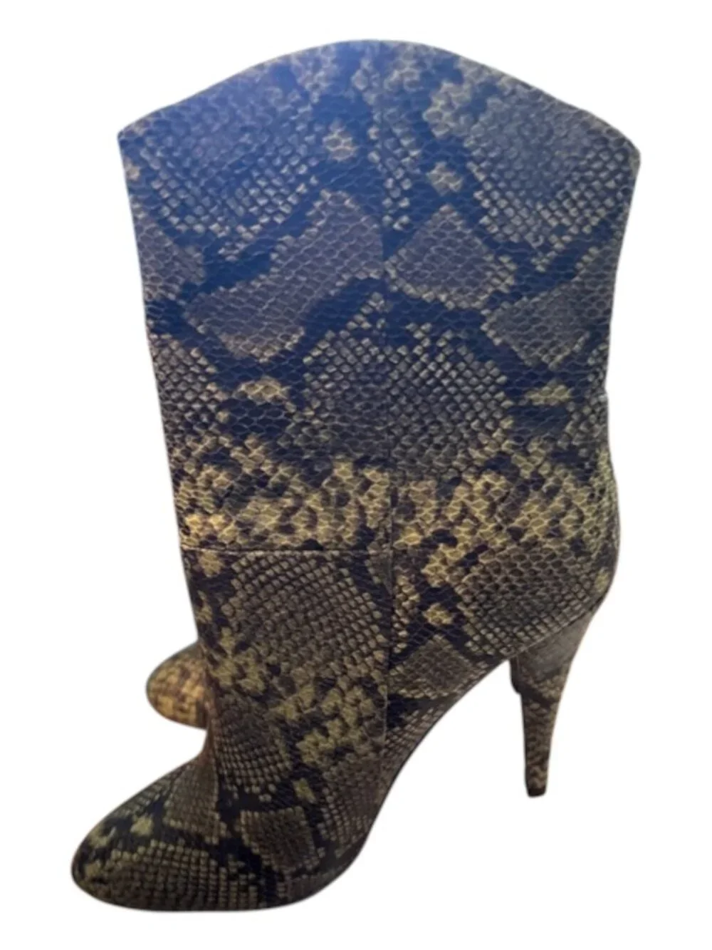 LPA Booties Snake-Print Women's Size 6 Green High-Heel Ankle Boots *like New*